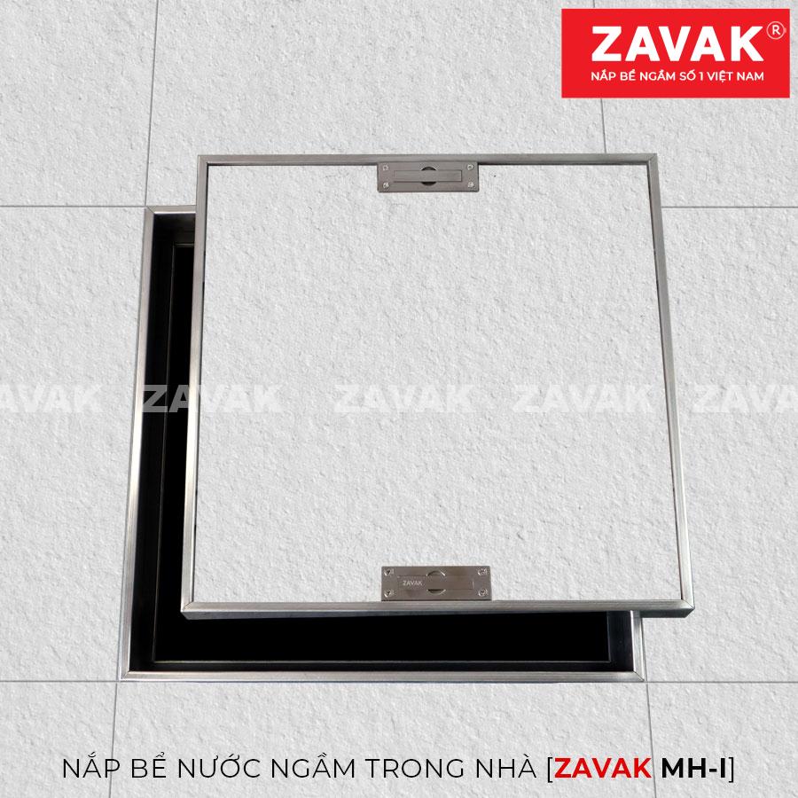 Nắp bể nước ngầm trong nhà Zavak MH-I, Inox 304, Nắp âm sàn lát gạch chống bụi chống nước