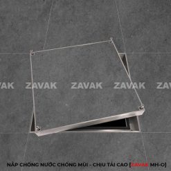 Nắp bể ngầm âm sàn inox, nắp hố ga inox chống mùi chịu tải cao ZAVAK MHO 45x45cm