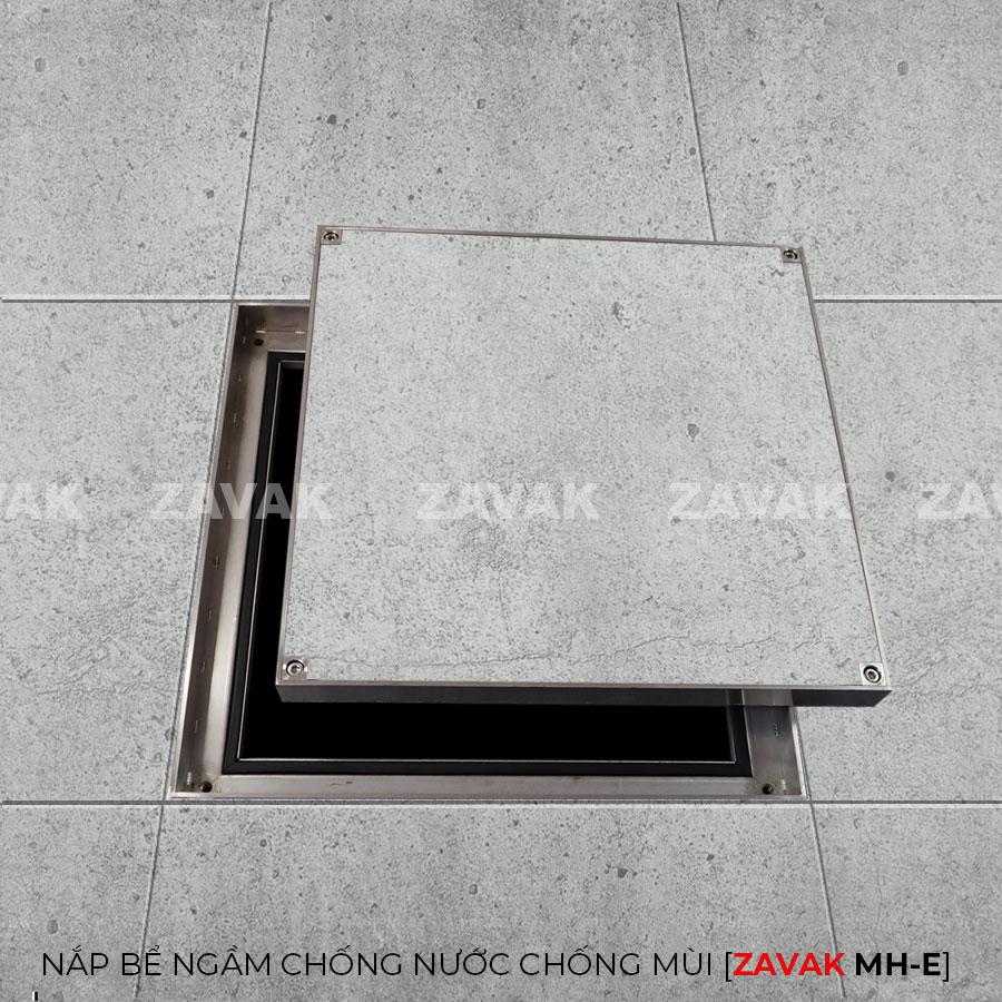 MHE50-Nắp bể nước ngầm chống nước mưa, nắp hố ga chống mùi inox ZAVAK. kích thước 50x50cm