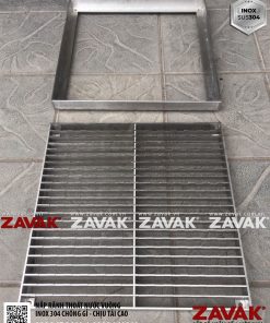 Nắp rãnh thoát nước grating, mương thu nước inox Zavak GRT