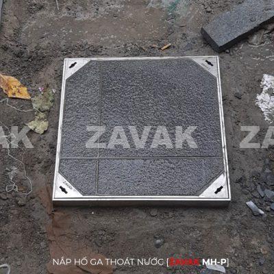 Nắp hố ga chống hôi lát gạch inox Zavak MHP