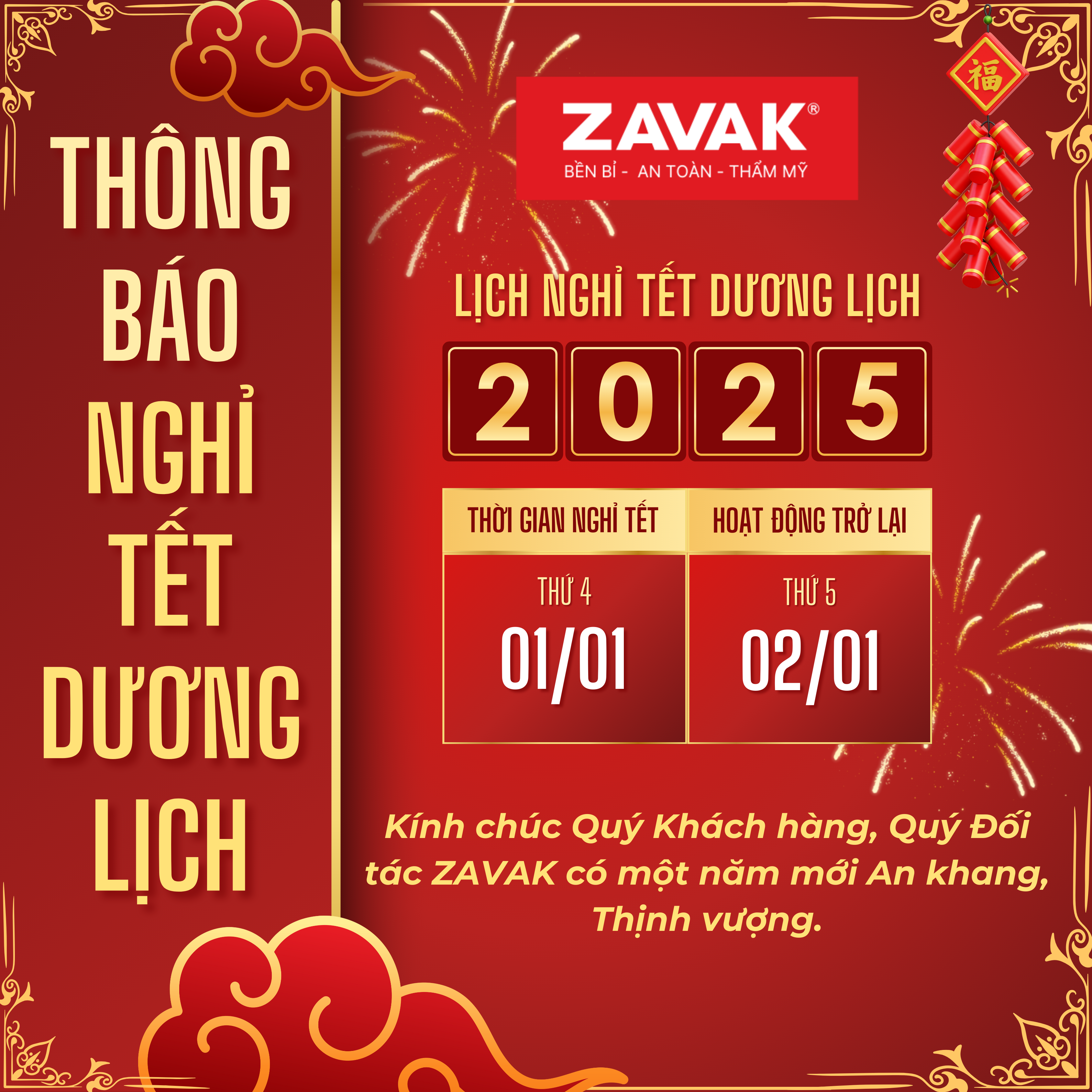 Thong bao Lich Nghi tet 2025