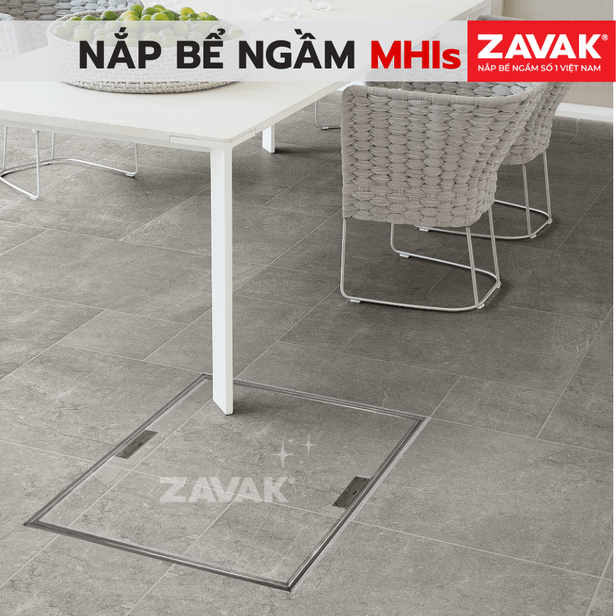 Nắp bể ngầm trong nhà MHIs sau khi lắp đặt