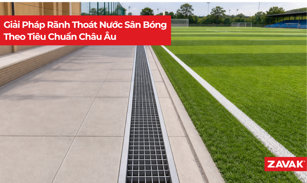 Giải Pháp Rãnh Thoát Nước Sân Bóng Theo Tiêu Chuẩn Châu Âu