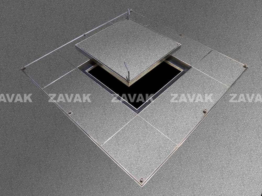 Nắp bể ngầm âm sàn nắp hố ga inox304 Zvak bộ mẹ con 2