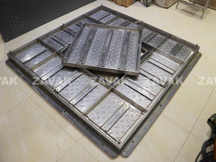 Nắp bể ngầm âm sàn nắp hố ga inox304 Zvak bộ mẹ con 2