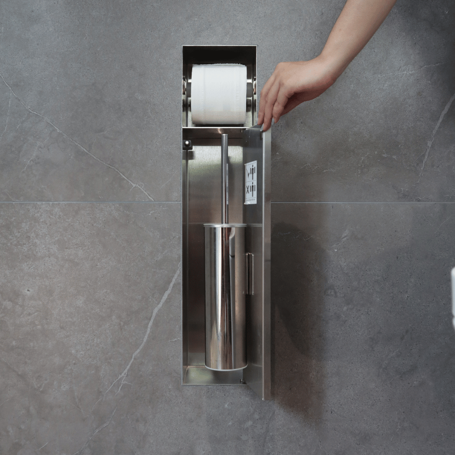 Hộp để Chổi cọ cánh phải inox âm tường WND-R-610.135.130