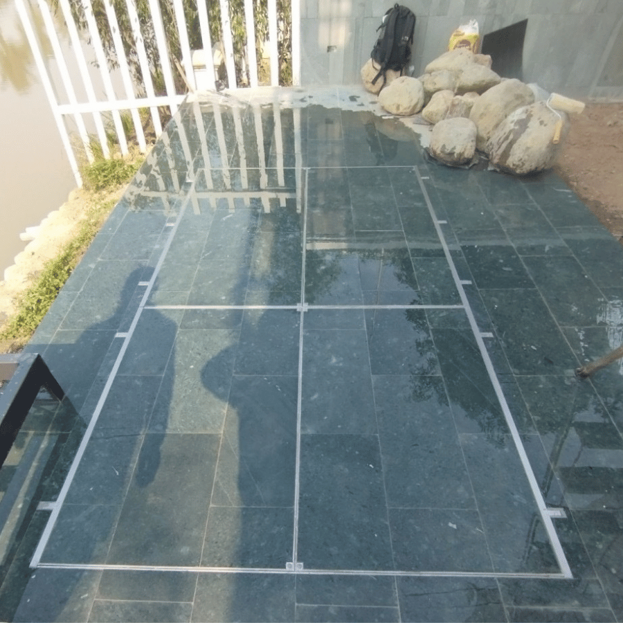 MHX- cửa mở bản lề âm sàn kết hợp xi lanh hơi (2)