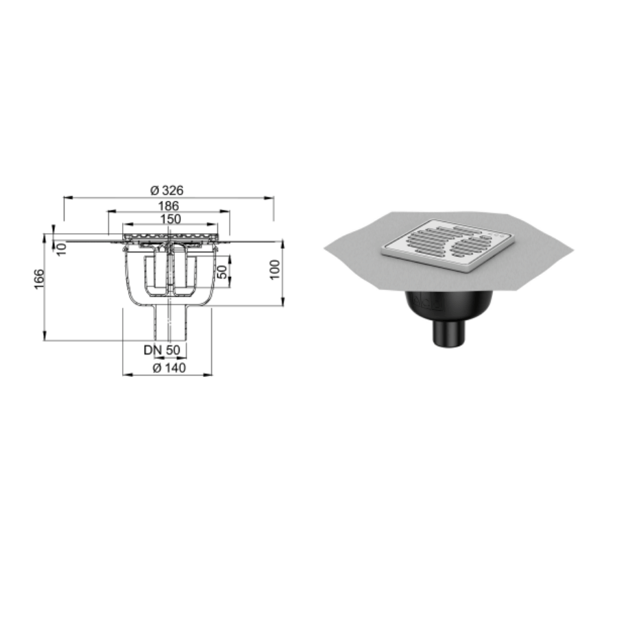 Ga thoát sàn ACO EASYFLOW ống thoát đứng (2)
