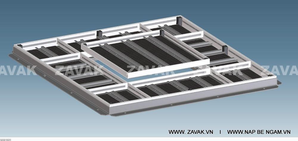 Nắp bể ngầm âm sàn nắp hố ga inox304 Zvak bộ mẹ con 2