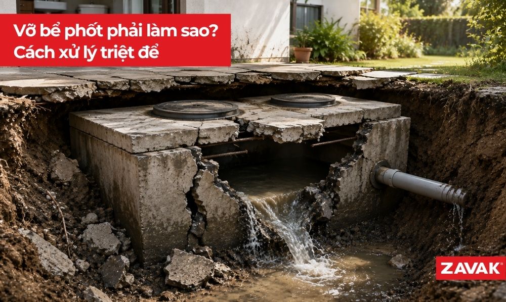Vỡ bể phốt phải làm sao? Cách xử lý kịp thời