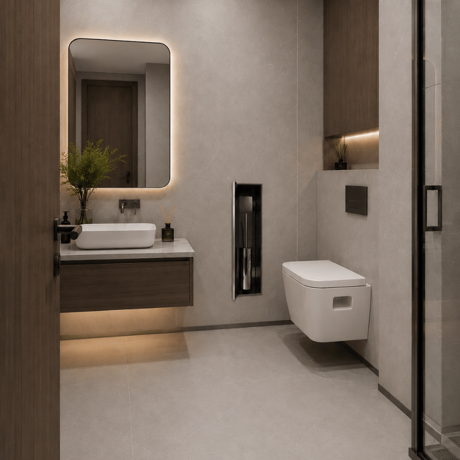 Chổi cọ full cánh âm tường inox WND-610.145.150