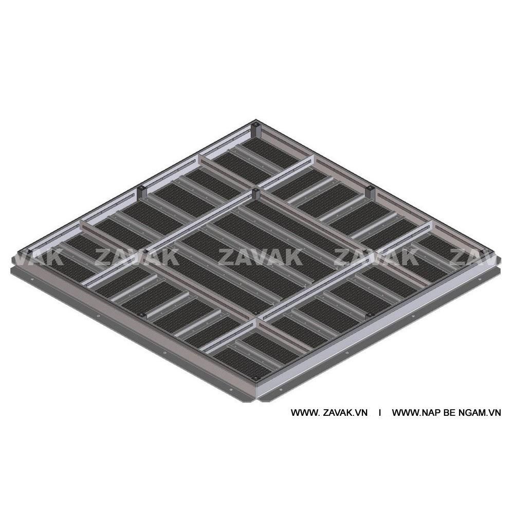 Nắp bể ngầm âm sàn nắp hố ga inox304 Zvak bộ mẹ con 2