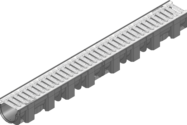 TOP X Combined article composite channel with grating class A 15 black with slotted grating Product representation 637290947654849704 2 a43dc99a