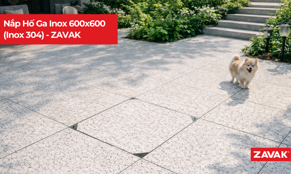 Nắp Hố Ga Inox 600x600 (Inox 304) - ZAVAK