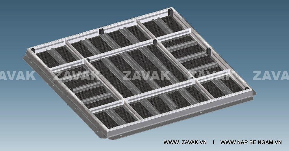 Nắp bể ngầm âm sàn nắp hố ga inox304 Zvak bộ mẹ con 2