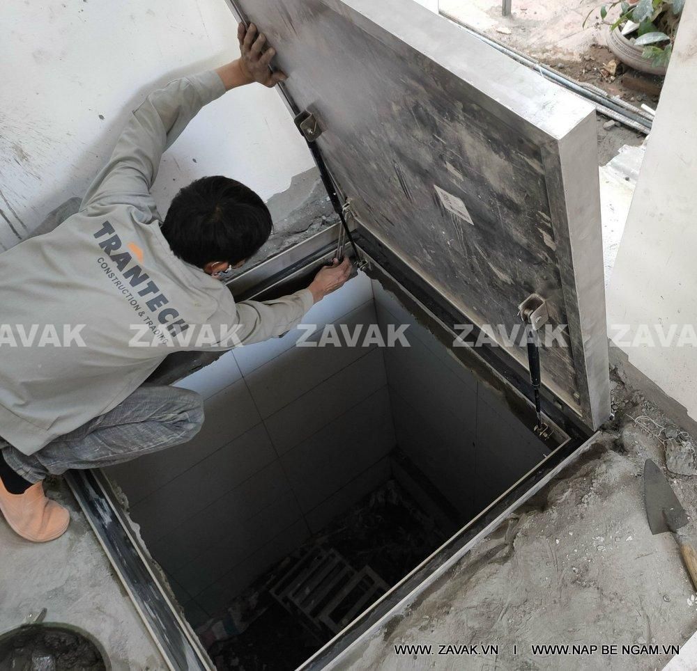 nắp bể nước ngầm zavak nắp hố ga inox nắp hầm trợ lực
