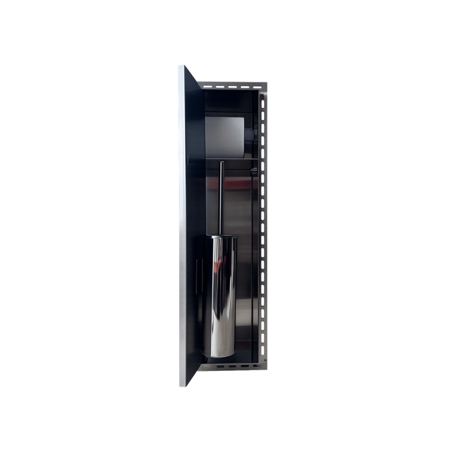 Hộp để chổi cọ và giấy vệ sinh âm tường inox full cánh WND-610.145.150