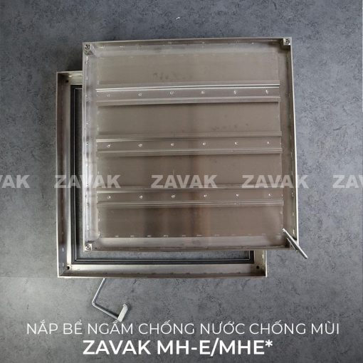 Nắp bể nước ngầm hố ga chống mùi âm sàn inox ZAVAK MH-E. KT lát gạch 60x60cm