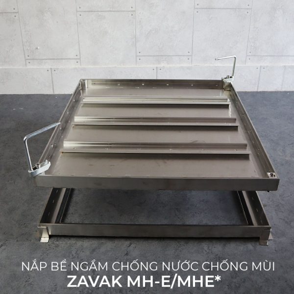 Nắp bể nước ngầm hố ga chống mùi âm sàn inox ZAVAK MH-E. KT lát gạch 60x60cm