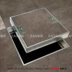Nắp bể nước ngầm trong nhà Zavak MHI, khung bằng inox304, lát gạch lên trên bề mặt