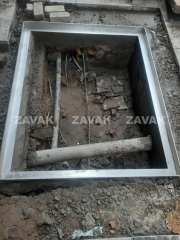 Nắp hố ga inox Zavak MHP lát gạch vỉa hè Hàng Hòm