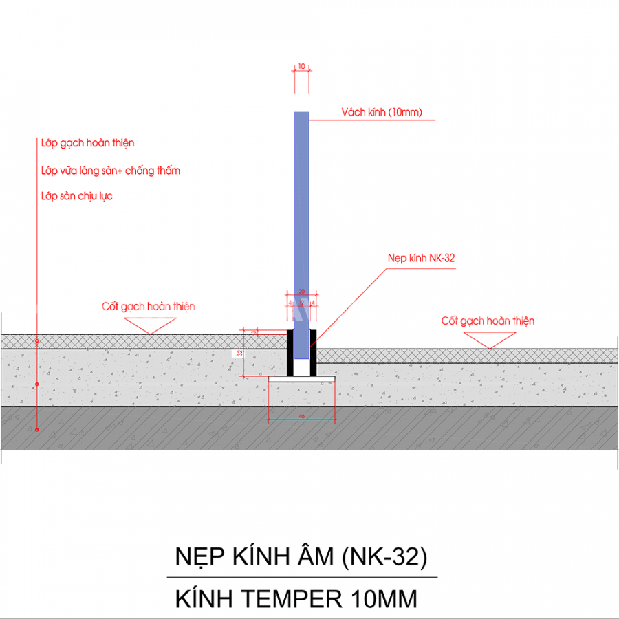 Nẹp kính âm sàn inox Zavak