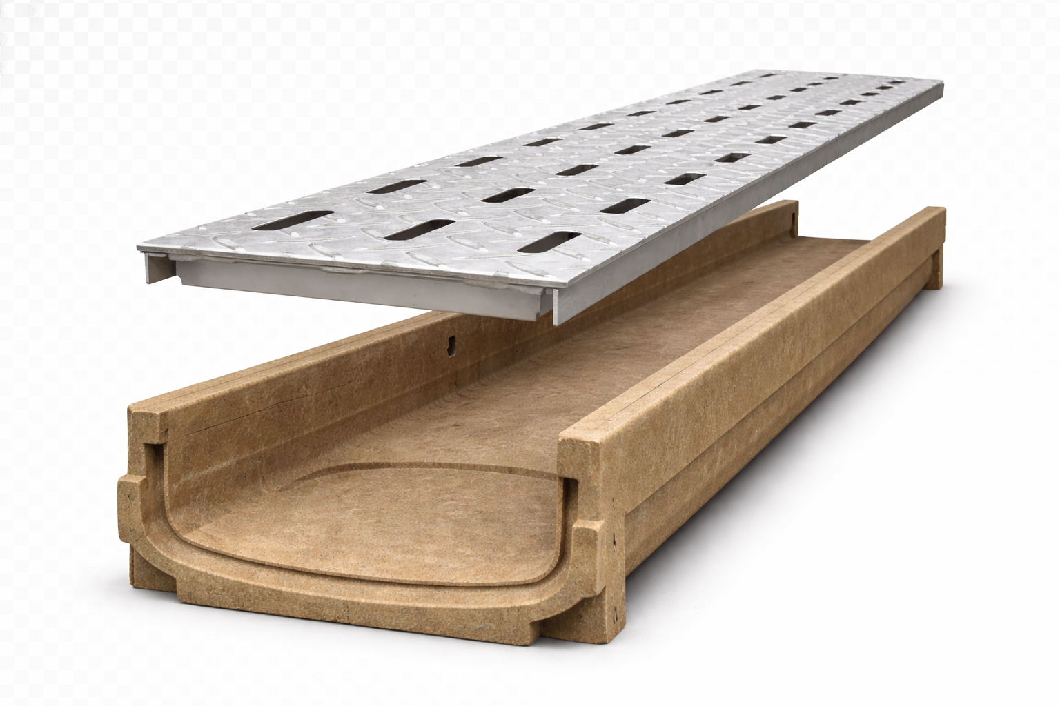 Bộ rãnh thoát nước bê tông Polyme và Inox 304 GRT.SLT.E100 của ACO ZAVAK