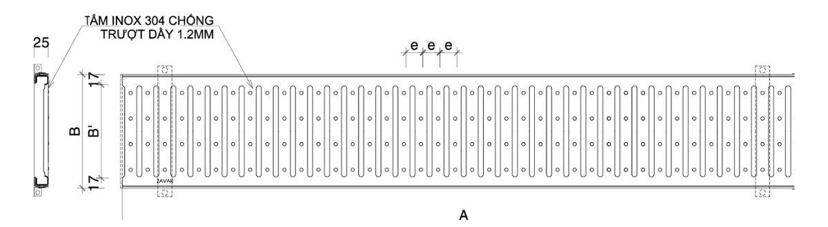Cấu tạo nắp rãnh thoát nước tấm liền Zavak GRT-AX