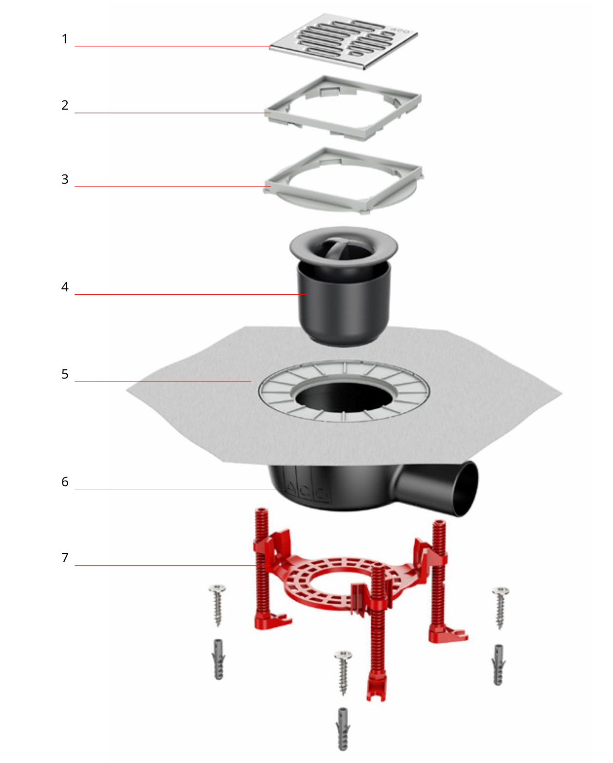 Ga thoát sàn nhà tắm chống thấm - ngăn mùi ACO EasyFlow+ (Đức) Ga thoát sàn Eseayflow
