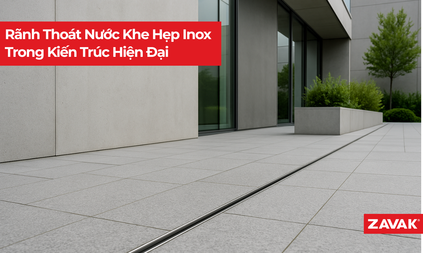 Rãnh thoát nước khe hẹp inox – Tinh tế và bền vững cho kiến trúc hiện đại