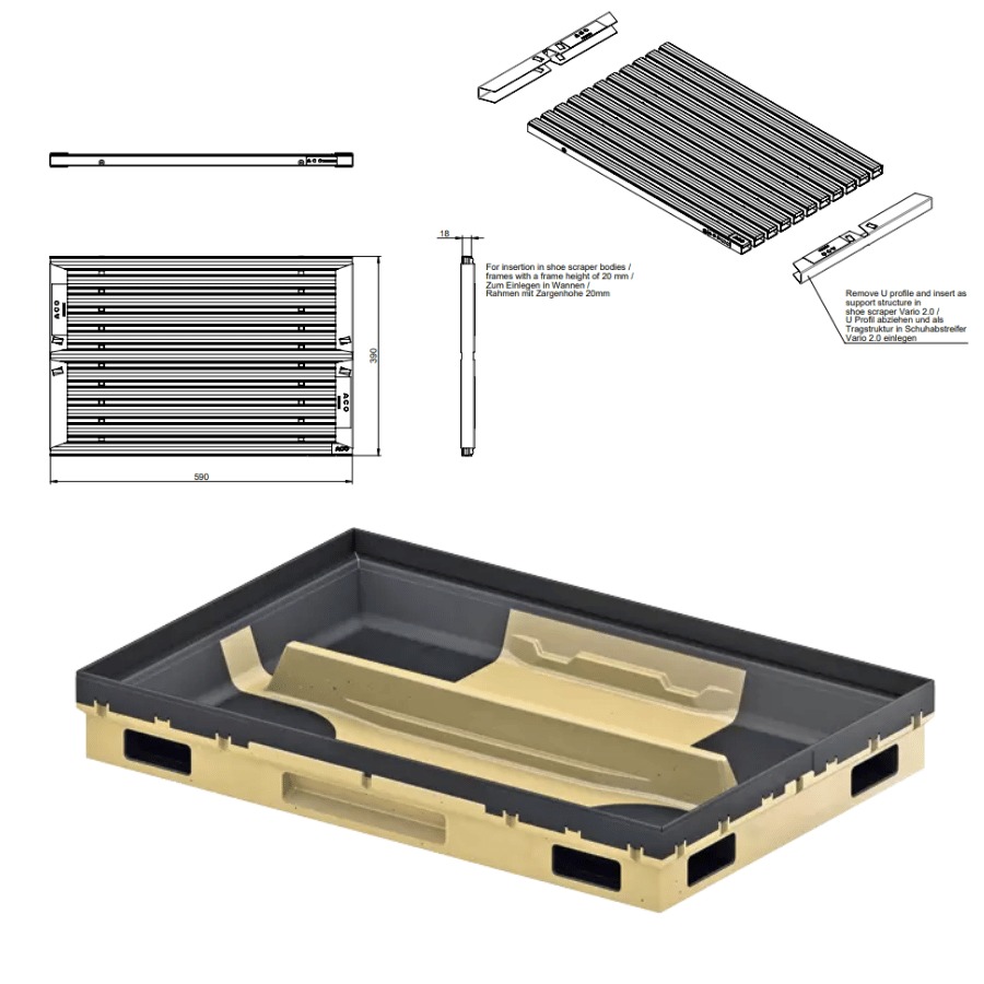 Thảm ACO - khay hứng bùn đất 600x400