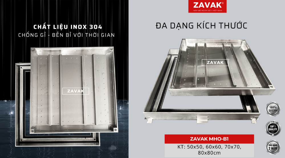 Các Loại Nắp Bể Nước Ngầm 700x700 (Inox 304) ZAVAK Các Loại Nắp Bể Nước Ngầm 700x700 (Inox 304) ZAVAK