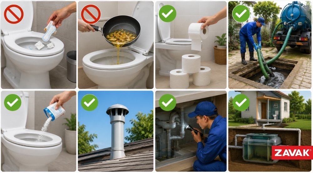 Cách giúp bể phốt ít bị tắc