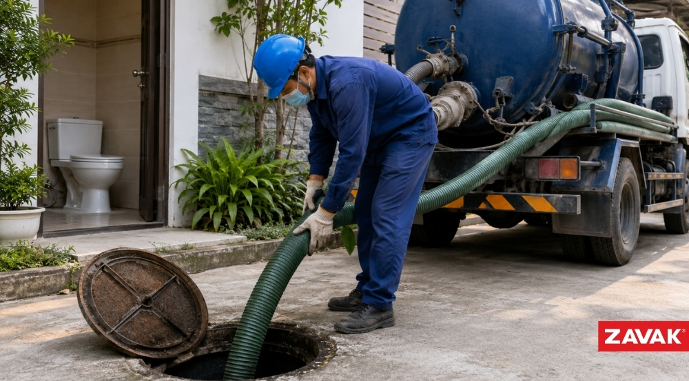 Hút bể phốt định kỳ tránh hôi nhà vệ sinh
