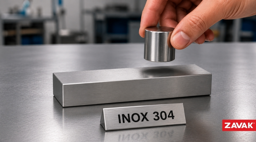Inox 304 nguyên bản không nhiễm từ khi có từ trường