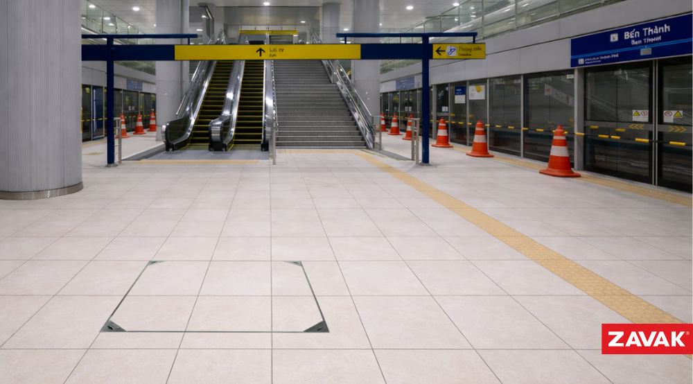 Nắp hố ga MHP tại Nhà ga Metro Bến Thành