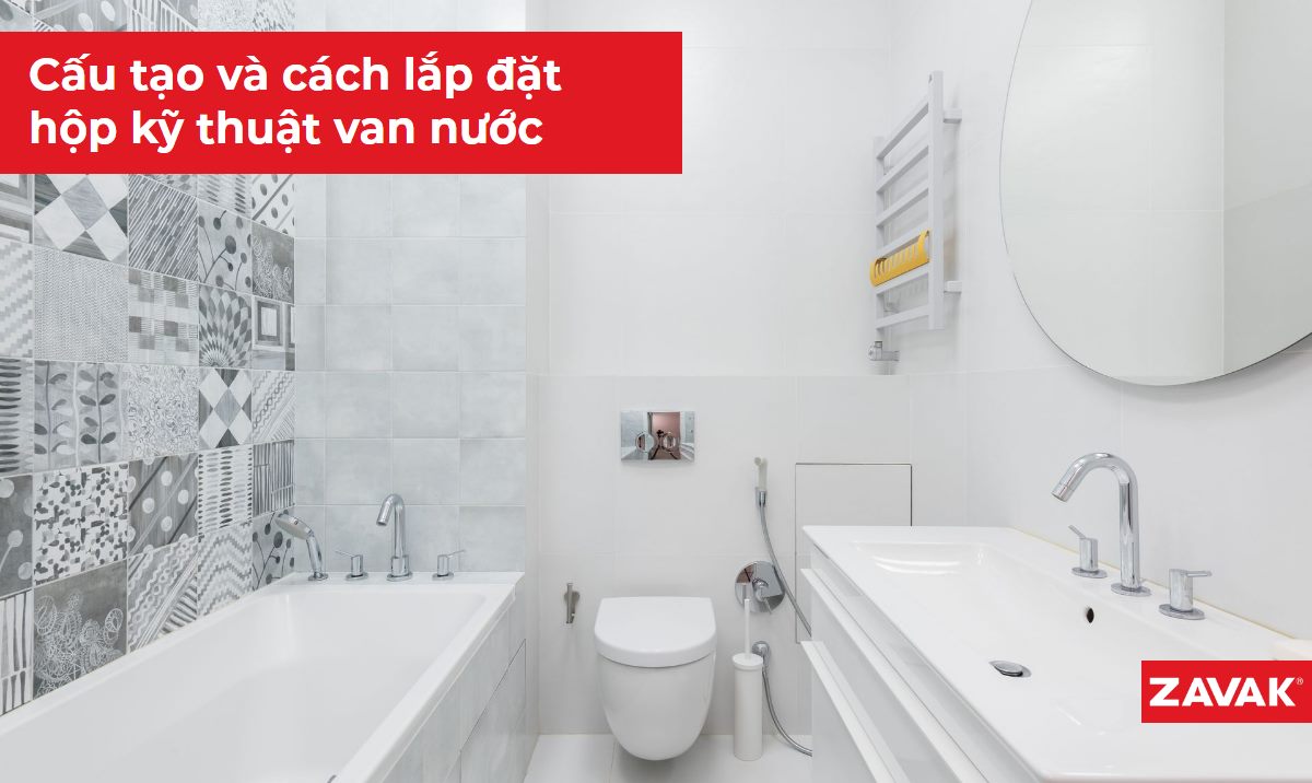 hộp kỹ thuật van nước âm tường trong nhà vệ sinh