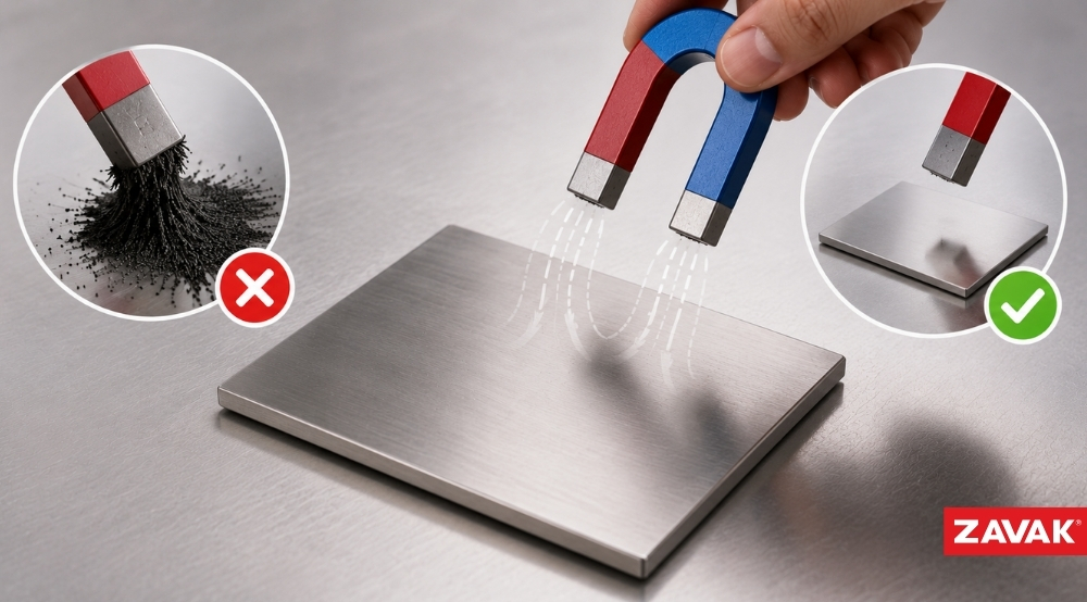 Tính dẫn từ của inox 304 rất thấp