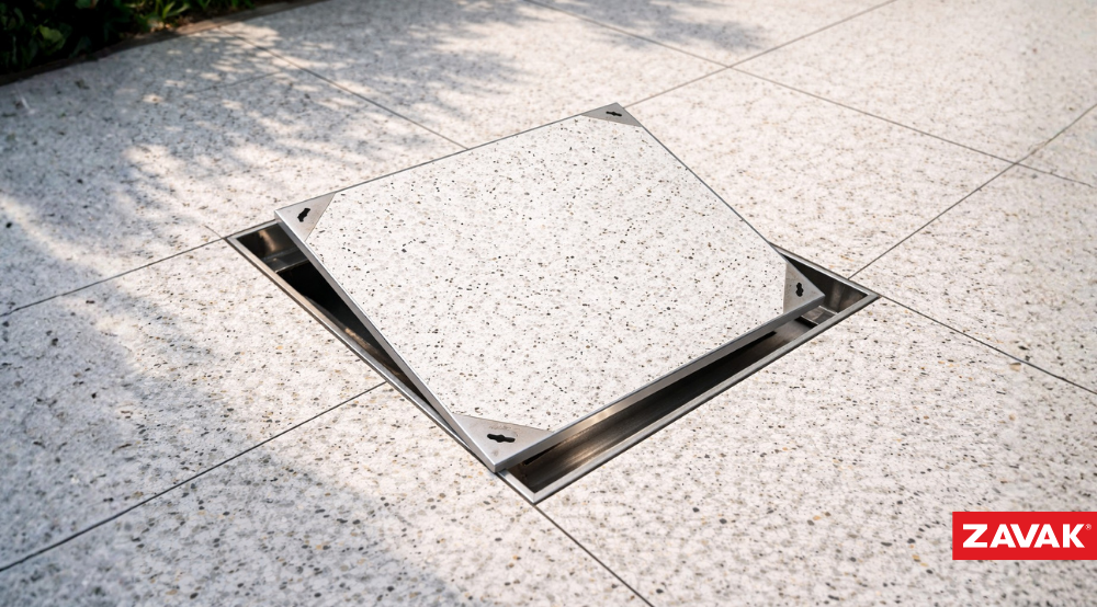 Nắp Hố Ga Inox 304 Tay Nâng Kéo